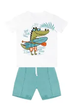 Timsah Erkek Çocuk T-shirt Gabardin Şort Takım