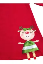 Yaramaz Geyik Kız Yılbaşı Kadife Kırmızı Elbise