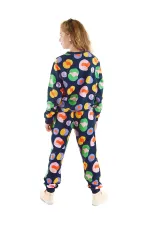 Ensemble de survêtement bleu marine coloré pour filles