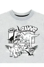 Rawr Dino Erkek Çocuk Gri Melanj Sweat