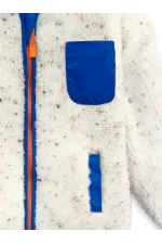 Beyaz Kız ve Erkek Çocuk Unisex Peluş Mont