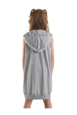 We Rock Grey Melanj Kapüşonlu Kız Çocuk Elbise