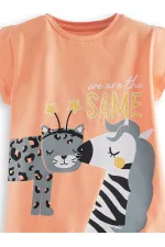 Zebra ve Leo Kız Çocuk T-shirt Şort Takım