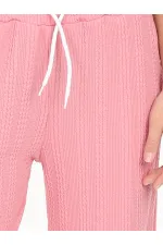 Kız Çocuk Geniş Paça Pembe Basic Eşofman Altı
