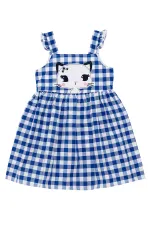 Yıldız Kedi Kız Çocuk Ekose Elbise