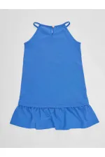 Robe bleue à carreaux pour fille
