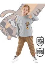 Cepte Kaplan Erkek Çocuk T-shirt Pantolon Takım