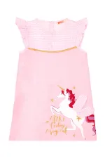 Winged Unicorn Plaid Girl's Pink Dress
