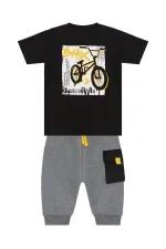 Bisiklet Erkek Çocuk T-shirt Kapri Şort Takım