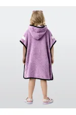 Lila Unicorn Kız Çocuk Panço Bornoz