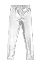 Leggings argentés métallisés brillants pour filles