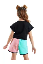 Renkli Yıldız Kız Çocuk T-Shirt Şort Takım