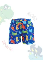 Dinosaur Boy's Navy Blue Swim Shorts