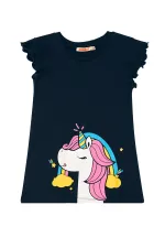 Unicorn Gücü Kız Çocuk T-shirt Tayt Takım