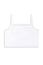 Kız Çocuk Gri Beyaz Crop Askılı 2'li Takım