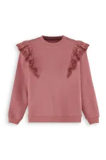 Ruffled Girl's Rose Pink Tracksuit Set