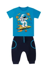 Astronot Erkek Çocuk T-shirt Kapri Şort Takım