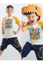 Roarsome Erkek Çocuk T-shirt Kapri Şort Takım