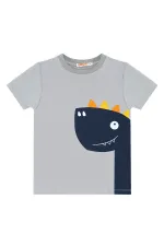 Fermuar Dino Erkek Çocuk T-shirt Kapri Şort Takım