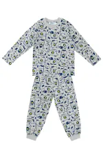 Super Dino Baby Boy Grey Pajama Set