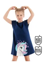 Renkli Unicorn Kız Çocuk Elbise