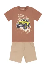 Jeep Mood Erkek Çocuk T-shirt Gabardin Şort Takım