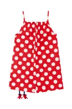 Red Polka Dot Girl's Woven Jumpsuit