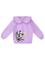 Zebra Kız Bebek Lila Sweat