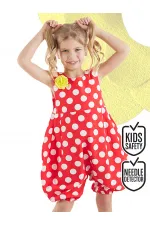 Red and White Polka Dot Girl's Balloon Jumpsuit