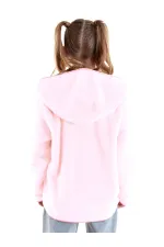 Pink Plush Coat for Girls with Heart Pocket