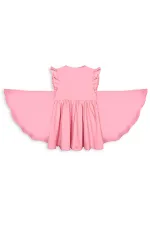 Robe rose à manches papillon pour fille