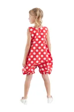 Red and White Polka Dot Girl's Balloon Jumpsuit