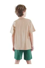 Ensemble T-shirt et short d'été pour garçon sur le thème des dinosaures