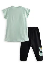 Puanlı Kaplan Kız Çocuk T-shirt Tayt Takım