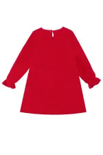 Yavru Geyik Kız Kadife Kırmızı Yılbaşı Elbisesi