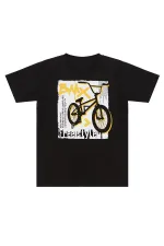 Bisiklet Erkek Çocuk T-shirt Kapri Şort Takım