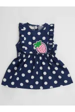 Puanlı Çilek Kız Bebek Poplin Elbise