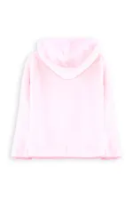 Pink Plush Coat for Girls with Heart Pocket