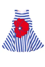 Robe de demoiselle d'honneur rayée à motif coquelicot