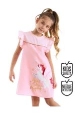 Winged Unicorn Plaid Girl's Pink Dress