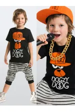 DD Hiphop Erkek Çocuk T-shirt Kapri Şort Takım