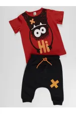 Hi Ponçik Boys' T-shirt and Shorts Set