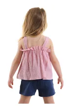 Baby Girl Pink Muslin Blouse and Shorts Set
