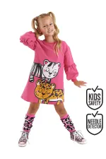 Robe rose léopard zèbre pour fille