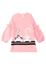 Sevimli Arkadaşlar Kız Çocuk Dokuma Elbise