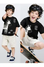 Zebra Erkek Çocuk T-shirt Şort Takım