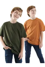 Erkek Çocuk Basic Oversize 2'li T-shirt Takım Erkek Çocuk Basic Oversize 2'li T-shirt Takım