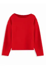 Crop Top Kız Çocuk Kırmızı Sweat