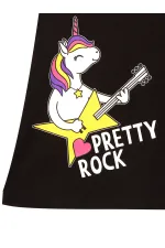 Robe noire de fille licorne rock