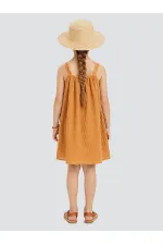 Robe jaune à manches fleuries pour fille